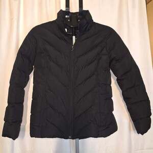 Lands' End Women's Black Wanderweight Packable Down Puffer Jacket xs